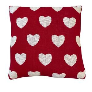 LOVE LETTERS 20x20 Heart Pillow Red and White Valentine's Home Decor NEW